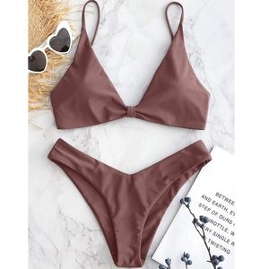 Zaful Solid Bikini